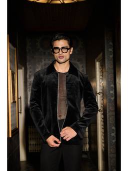 CONTRAST BY PARTH - Void Black Bomber Jacket and Trousers