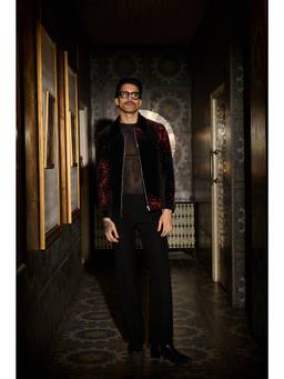 CONTRAST BY PARTH - Blaze Black Bomber Jacket and Trousers