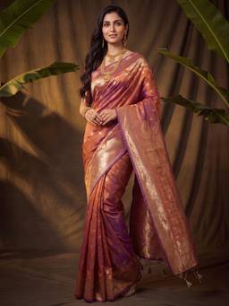 Akhilam - Womens Silk Rust Handloom Saree