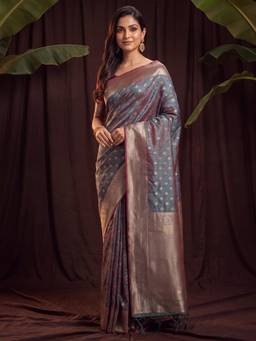 Akhilam - Womens Silk Teal Handloom Saree