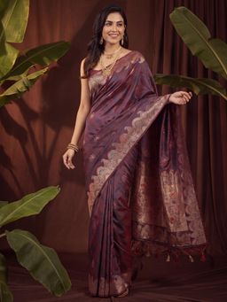 Akhilam - Womens Silk Wine Handloom Saree