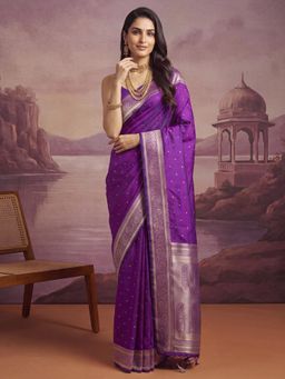 Akhilam - Womens Silk Purple Handloom Saree