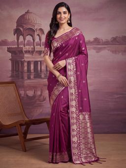 Akhilam - Womens Silk Pink Handloom Saree