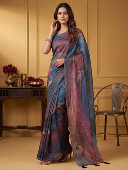 Akhilam - Womens Cotton Silk Multi-Colour Printed Saree