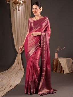 Akhilam - Womens Viscose Magenta Handloom Saree