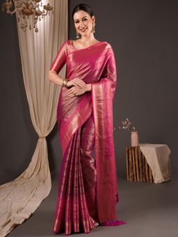 Akhilam - Womens Viscose Wine Handloom Saree