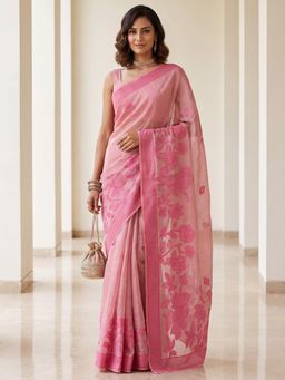 Akhilam - Womens Cotton Pink Handloom Saree