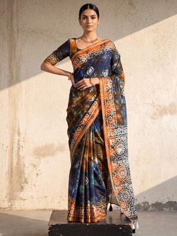 Akhilam - Womens Cotton Multi-Colour Printed Saree