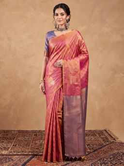 Akhilam - Womens Silk Pink Handloom Saree