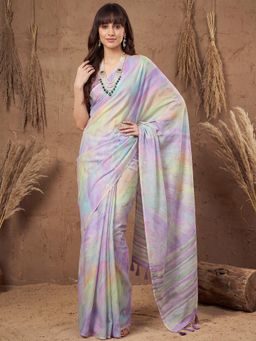 Akhilam - Womens Georgette Multi-Colour Printed Saree