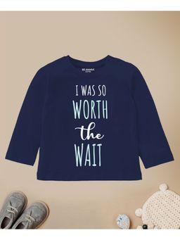 Be Awara - Worth The Wait Full Sleeves Printed T-shirt Navy Blue