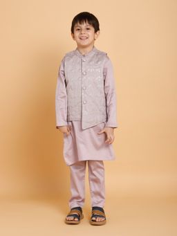 PICCOLO - Purple Kurta Pyjama with Jacket (Set of 3)