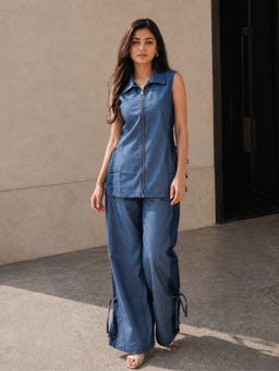 KAFTANIZE - Women Blue Colorblock Co-Ord Set