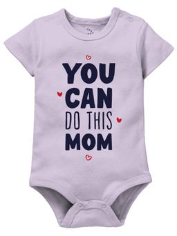 Zeezeezoo - Mother's Day Half Sleeves You Can Do This Mom Baby Romper - Lavender