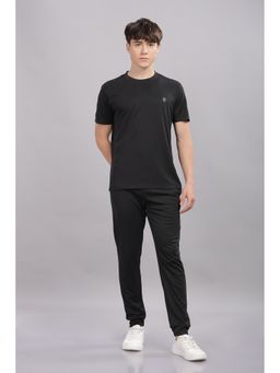 DOMIN8 - Men Lightweight Black Patch Pockets and Inside Drawstring T-Shirt with Trackpant