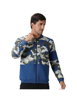 DOMIN8 - Men Camouflage Printed Quilted Zipper Closure Jacket