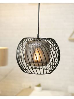 Homesake - Cage Pendant Lighting Glass Shades Ribbed