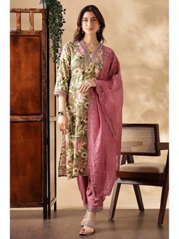 BulBul - Multi Color Floral Printed Kurta Set with Dupatta (Set of 3)