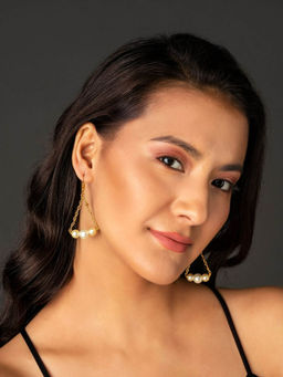 Priyaasi - Pretty Pearl Gold-Plated Drop Earrings