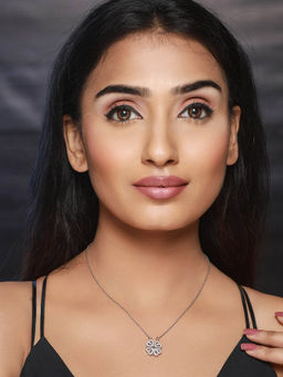 Priyaasi - Hearts American Diamond Silver-Plated Necklace