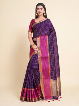 Mimosa - Women'S Kanjivaram Art Silk Saree With Unstiched Blouse