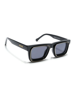 Voyage - Unisex Square Sunglasses Black Lens with Shine Black & Golden Frame (MG6422) (54)