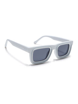 Voyage - Unisex Square Sunglasses Black Lens with White & Silver Frame (MG6425) (54)