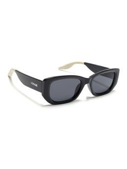 Voyage - Unisex Rectangle Sunglasses Black Lens with Black Frame (MG6569) (58)