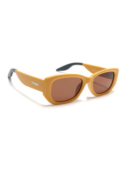 Voyage - Unisex Rectangle Sunglasses Brown Lens with Matt Yellow Frame (MG6573) (58)
