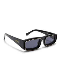 Voyage - Unisex Rectangle Sunglasses Black Lens with Shine Black Frame (MG6575) (52)