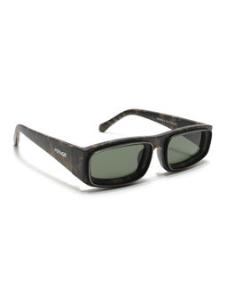 Voyage - Unisex Rectangle Sunglasses Green Lens with Military Frame (MG6578) (52)