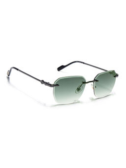 Voyage - Unisex Rimless Sunglasses Green & Clear Lens with Silver Frame (MG6611) (56)