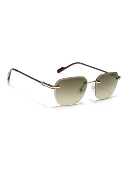 Voyage - Unisex Rimless Sunglasses Green & Clear Lens with Golden Frame (MG6613) (56)