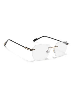 Voyage - Unisex Rimless Sunglasses Clear Lens with Golden Frame (MG6615) (56)