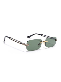 Voyage - Unisex Rimless Sunglasses Green Lens with Golden Frame (MG6665) (56)