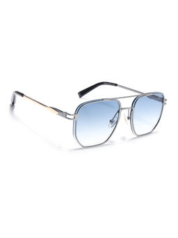 Voyage - Unisex Wayfarer Sunglasses Blue & Clear Lens with Silver Frame (MG6696) (55)