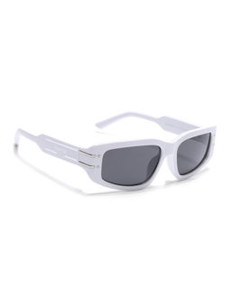 Voyage - Unisex Rectangle Sunglasses Black Lens with Off White Frame (MG6707) (55)