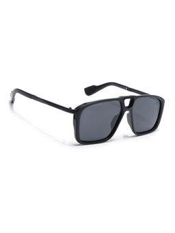 Voyage - Unisex Wayfarer Polarized Sunglasses Black Lens with Matt Black Frame (PMG6629) (55)