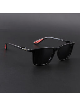 Voyage - Unisex Square Polarized Sunglasses Black Lens with Shine Black Frame (PMG6633) (53)