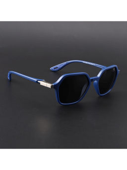 Voyage - Unisex Hexagon Polarized Sunglasses Black Lens with Blue Frame (PMG6643) (54)