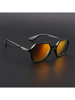 Voyage - Unisex Hexagon Polarized Sunglasses Orange Lens with Black Frame (PMG6644) (54)