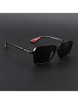 Voyage - Unisex Square Polarized Sunglasses Black Lens with Shine Black Frame (PMG6653) (57)