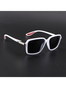 Voyage - Unisex Square Polarized Sunglasses Black Lens with White Frame (PMG6656) (57)