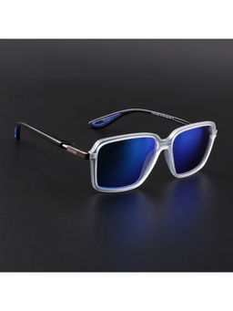 Voyage - Unisex Square Polarized Sunglasses Blue Lens with Clear Frame (PMG6659) (57)