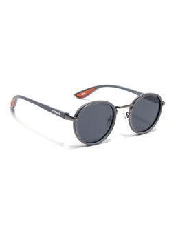 Voyage - Unisex Round Polarized Sunglasses Black Lens with Grey & Silver Frame (PMG6673) (56)