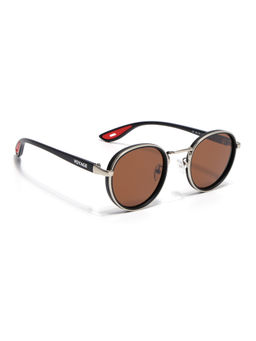 Voyage - Unisex Round Polarized Sunglasses Brown Lens with Silver & Black Frame (PMG6674) (56)