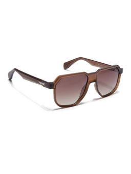 Voyage - Unisex Rectangle Polarized Sunglasses Brown & Clear Lens with Brown Frame (PMG6711) (54)