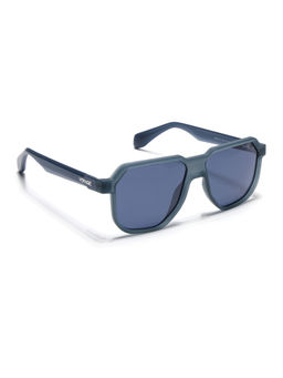 Voyage - Unisex Rectangle Polarized Sunglasses Blue Lens with Matt Navy Blue Frame (PMG6712) (54)