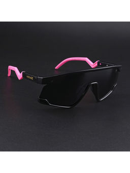 Voyage - Unisex Wrap Around Sunglasses Black Lens with Black Frame (SLPMG6266) (60)