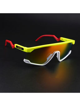 Voyage - Unisex Wrap Around Sunglasses Multi-Color Lens with Green Frame (SLPMG6269) (60)